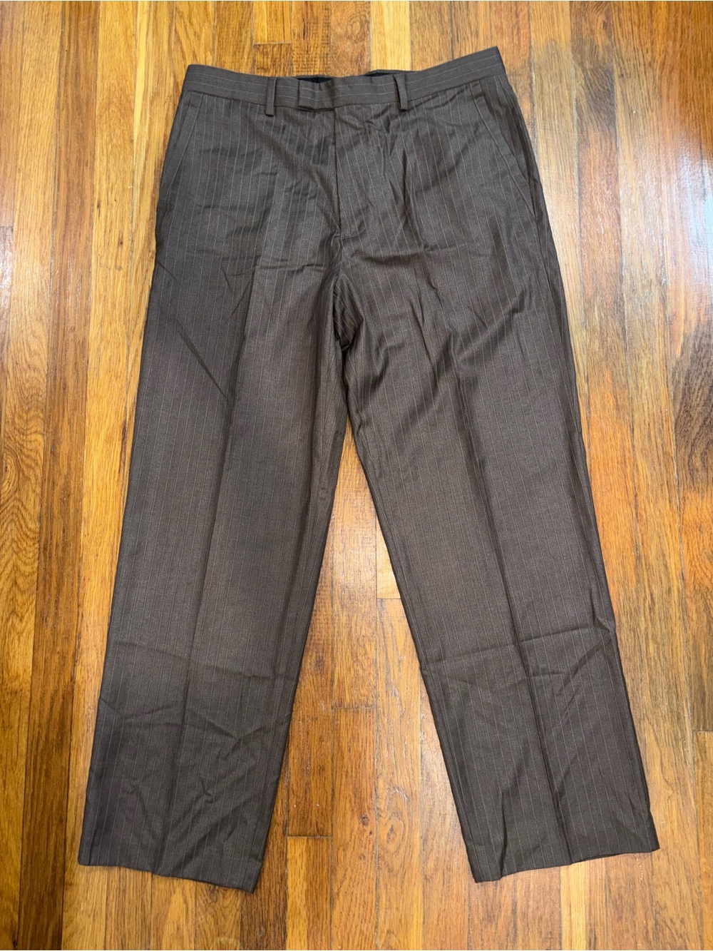 Perry Ellis Brown Pinstripe Dress Pants